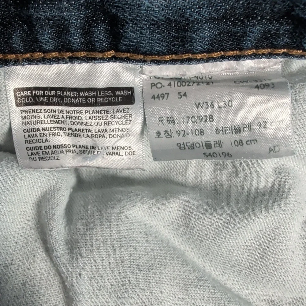Levi's 514 Jeans Men 36x30 Blue Straight Leg Denim Pants Casual Classic